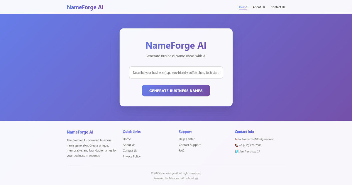 nameforgeai smart business 100