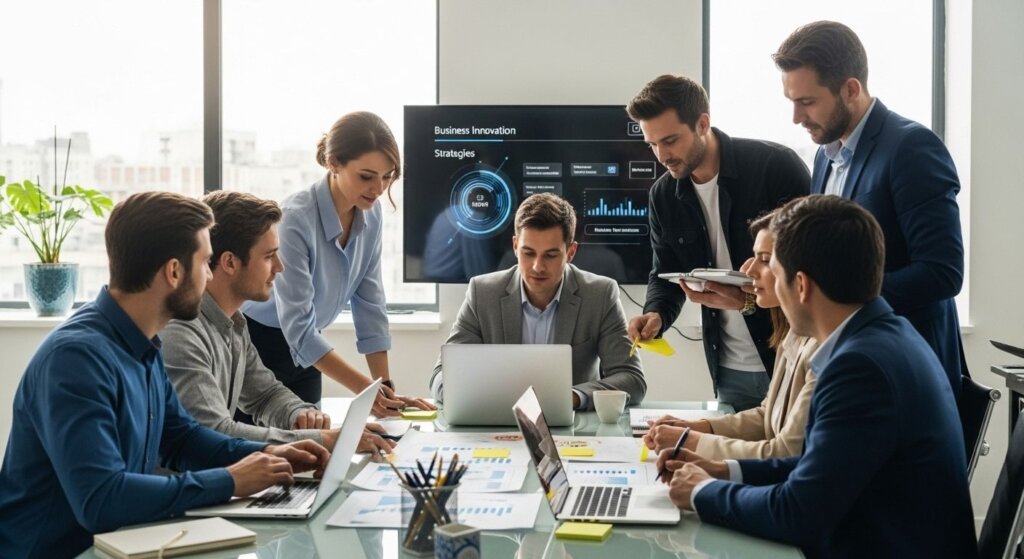business innovation strategies team meeting